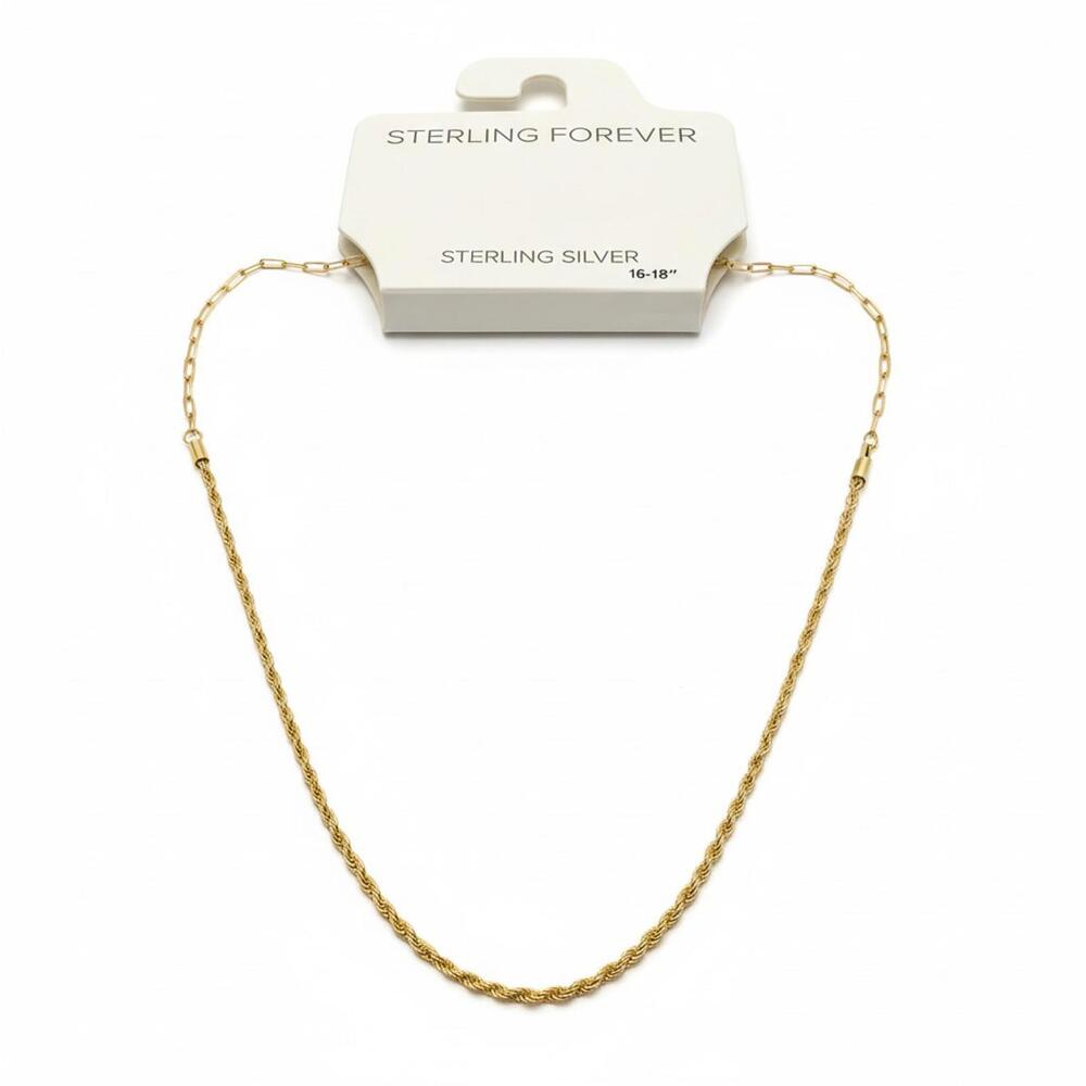 Sterling Forever NWT 16-18" 10K Gold Rope Twist Necklace